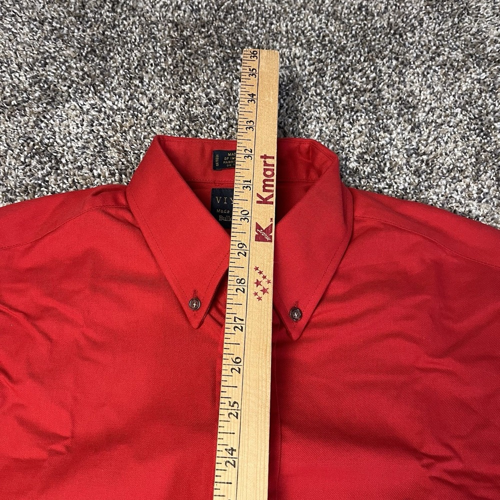 Bullock & Jones Viyella Men Size M Red Shirt Canada Wool Cotton Button Down Used - Picture 8 of 11